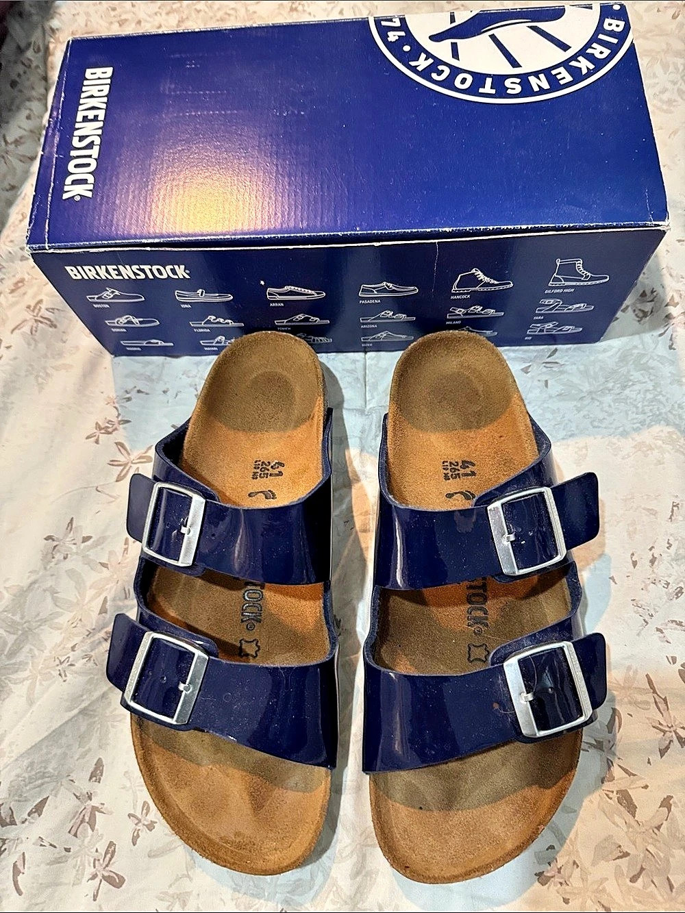 Birkenstock Arizona BS Leather Sandals Blue US 10 M B
